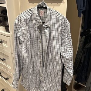 Brooks Brothers White and Blue Plaid Shirt